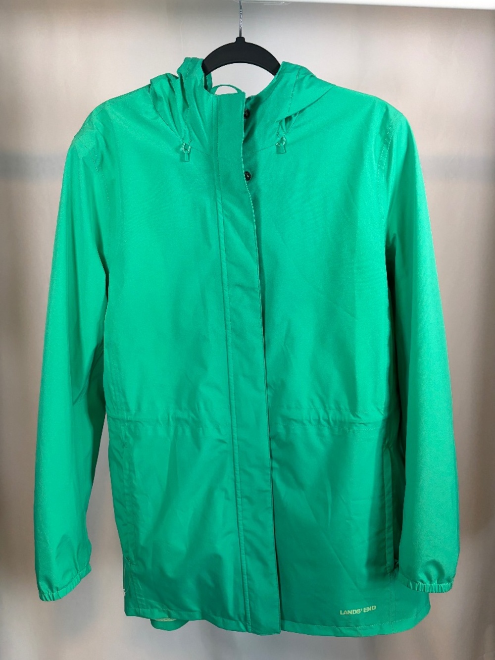 Lands' End Women's Green Rain Jacket Green - Size L 14-16